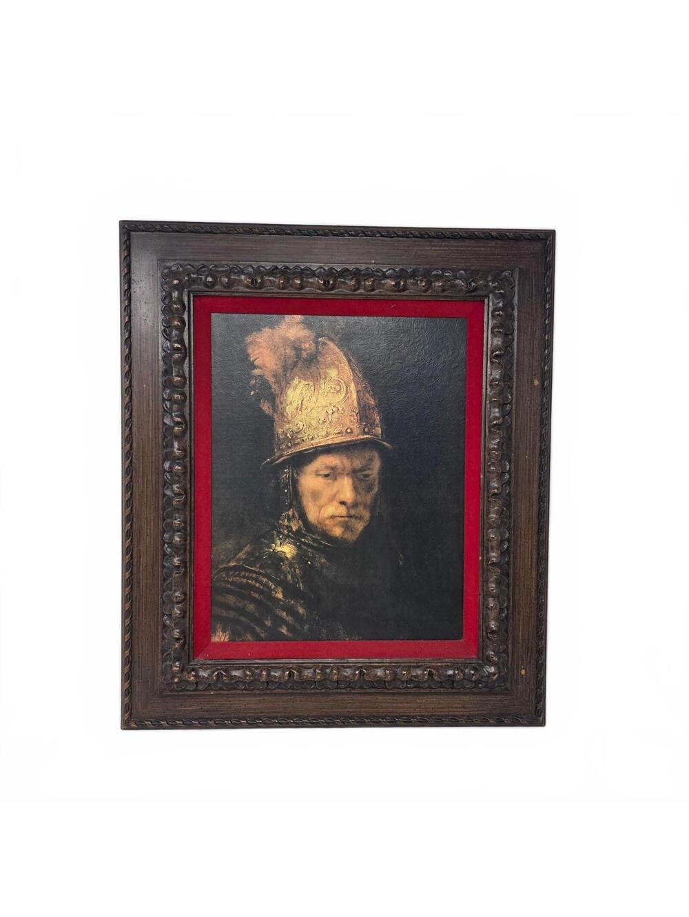 Vintage Man With the Golden Helmet Framed Print Home Interiors No. 9100
